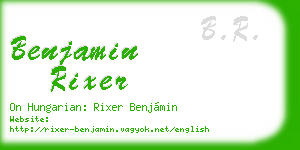 benjamin rixer business card